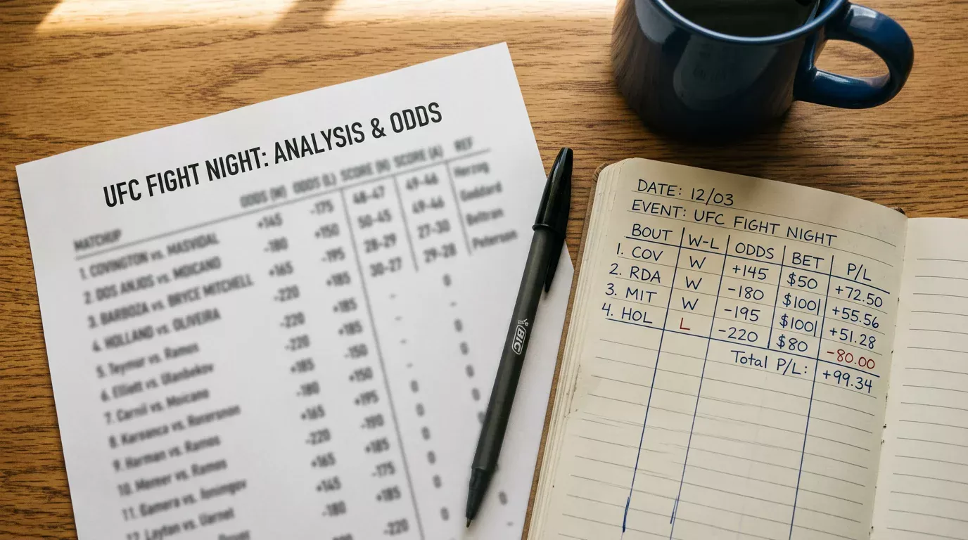 UFC betting odds displayed in fractional and decimal formats with implied probability comparison